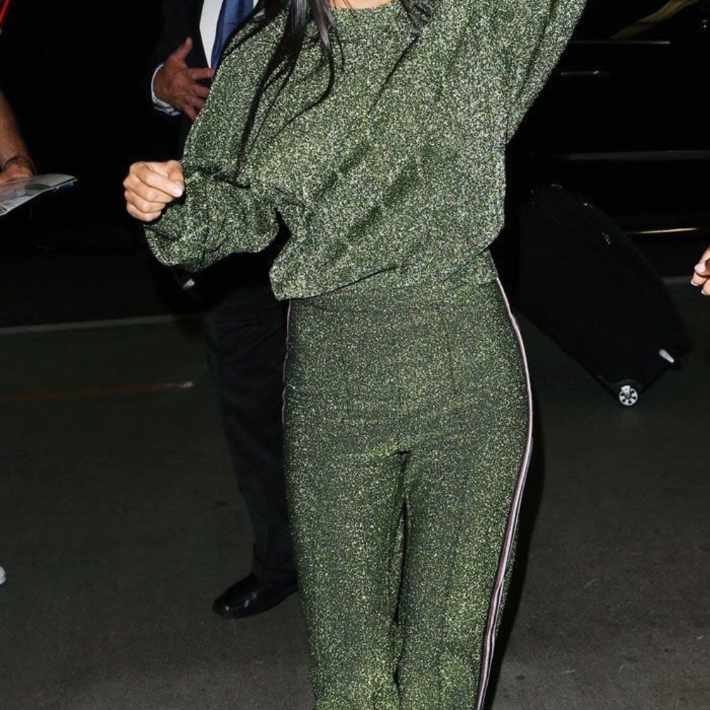 Metallic 2 piece jump suit